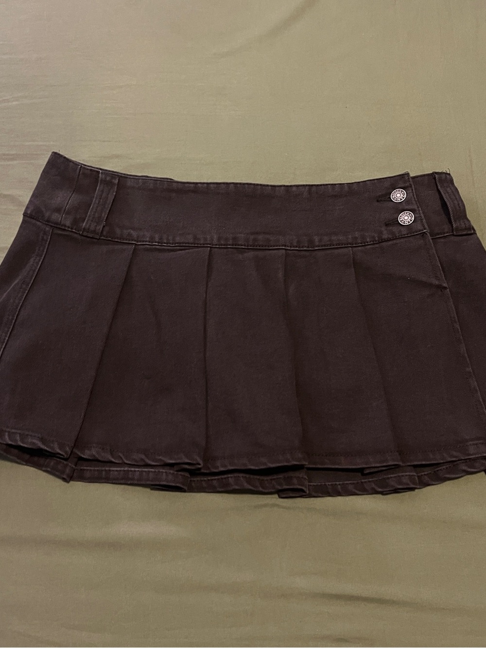Black Pleated Jean Mini Skirt Women’s XXL